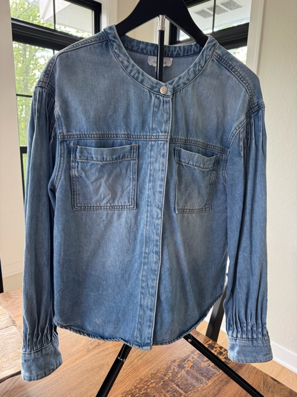 Evereve Light Blue Denim Top